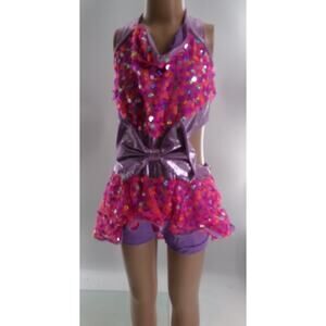 Dance Costume Large Child Beige Gallery 16511 Lyrical Glitter Lace Shorts